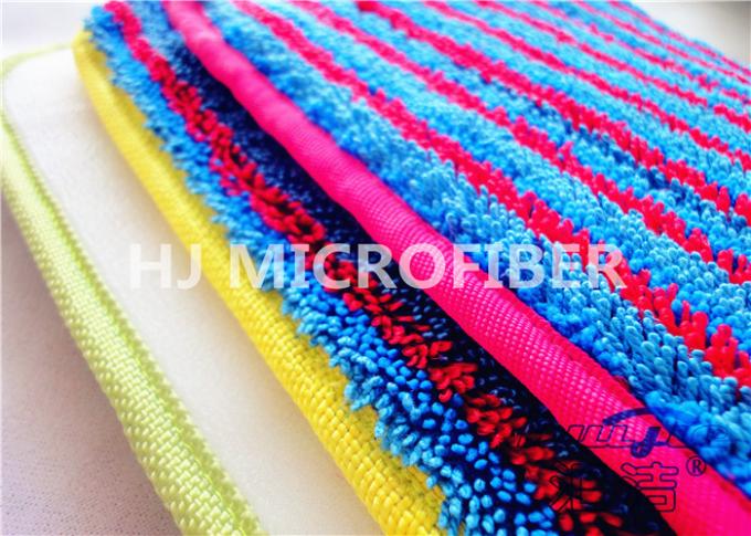 Ζωηρόχρωμα μαξιλάρια Mop Microfiber υγρά με τις κόκκινες λουρίδες, μαξιλάρι πλυσίματος Microfiber