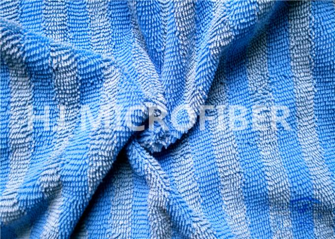 Η στρέβλωση έπλεξε το μπλε στριμμένο Microfiber ύφασμα σωρών για το κουρέλι/το ξεσκονόπανο, ύφασμα πολυεστέρα