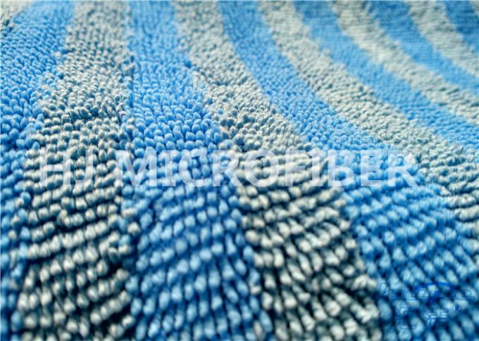 Η στρέβλωση έπλεξε το μπλε στριμμένο Microfiber ύφασμα σωρών για το κουρέλι/το ξεσκονόπανο, ύφασμα πολυεστέρα
