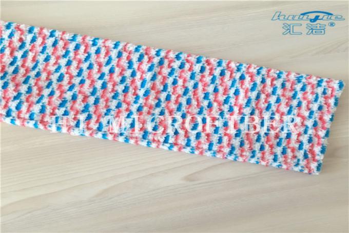 Κόκκινα μπλε άσπρα Jacquard Microfiber χρώματος βαμμένα νήμα διαμορφωμένα τσέπη μαξιλάρια αντικατάστασης Mop κεφαλιών Mop