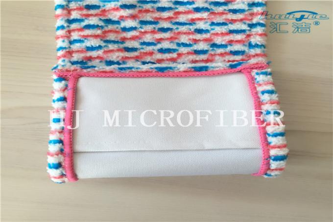 Κόκκινα μπλε άσπρα Jacquard Microfiber χρώματος βαμμένα νήμα διαμορφωμένα τσέπη μαξιλάρια αντικατάστασης Mop κεφαλιών Mop