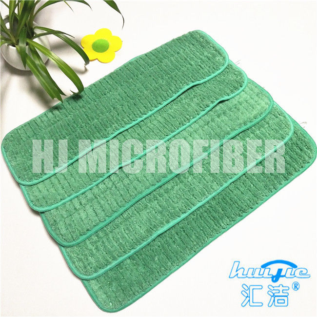 Πράσινο ύφασμα δεράτων κοραλλιών Microfiber χρώματος με τα πράσινα νάυλον σκληρά Mop ξαναγεμισμάτων καλωδίων επίπεδα για τον εγχώριο καθαρισμό