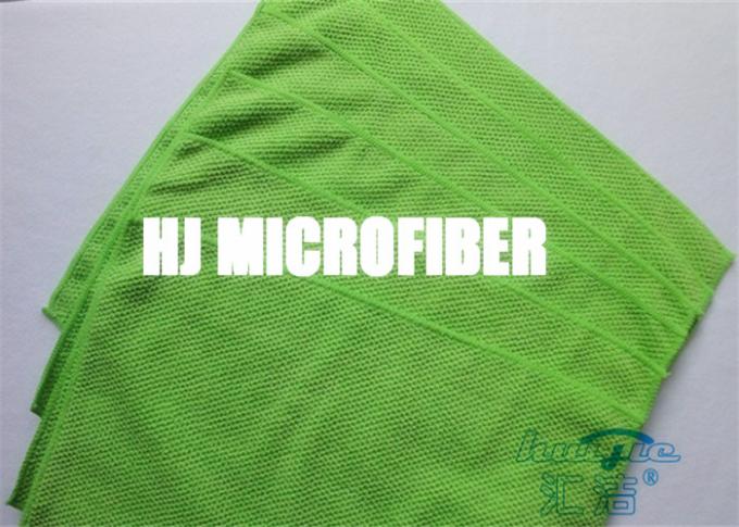Πράσινο Jacquard μαργαριταριών πολυεστέρα/πολυαμιδίων μεγάλο καθαρίζοντας ύφασμα Microfiber σχεδίων με την ισχυρή απορρόφηση