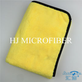 Επαγγελματικό έξοχο απορροφητικό κίτρινο χρώμα πετσετών καθαρισμού αυτοκινήτων Microfiber υψηλό - χαμηλό ύφασμα σωρών
