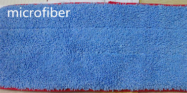 μπλε Mop σκόνης 13 * 47 Microfiber που στρίβει τον κόκκινο ραμμένο καθαρισμό πατωμάτων υφάσματος