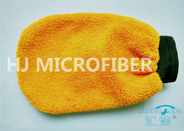 Πορτοκαλί γάντι πυγμαχίας 80% πολυεστέρας 4.4» Χ 8.8» πλυσίματος αυτοκινήτων Microfiber δεράτων κοραλλιών