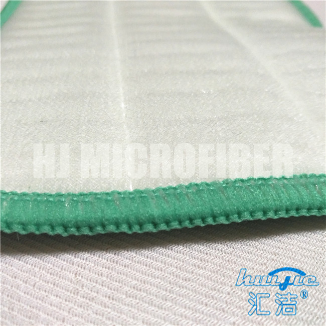Πράσινο ύφασμα δεράτων κοραλλιών Microfiber χρώματος με τα πράσινα νάυλον σκληρά Mop ξαναγεμισμάτων καλωδίων επίπεδα για τον εγχώριο καθαρισμό