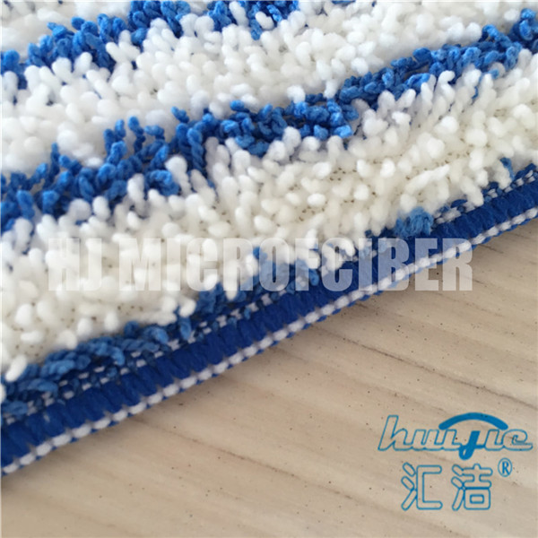 Λευκός μικτός μπλε χρώματος λωρίδων Microfiber υγρός Mop προμηθευτής Huijie Mop ξαναγεμισμάτων μαξιλαριών επίπεδος