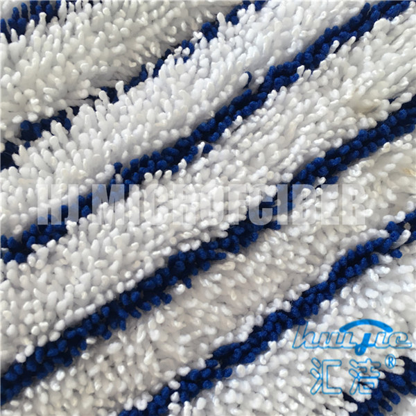 Λευκός μικτός μπλε χρώματος λωρίδων Microfiber υγρός Mop προμηθευτής Huijie Mop ξαναγεμισμάτων μαξιλαριών επίπεδος