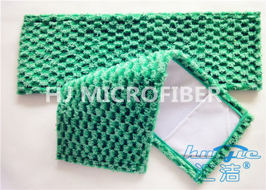 Πράσινο επίπεδο Jacquard Mop σκόνης υφάσματος Microfiber για τα πατώματα 5» Χ 24» σκληρού ξύλου